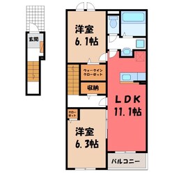 栗橋駅 徒歩47分 2階の物件間取画像